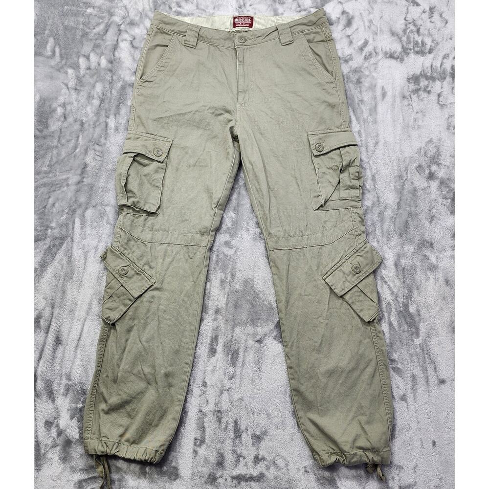 Matchstick Pants Mens XXL‎ Green Multi-Pocket Cargo Drawstring Hem Streetwear